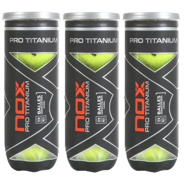 Nox Pro Titanium Padel Balls (3 tubes of 3 balls)